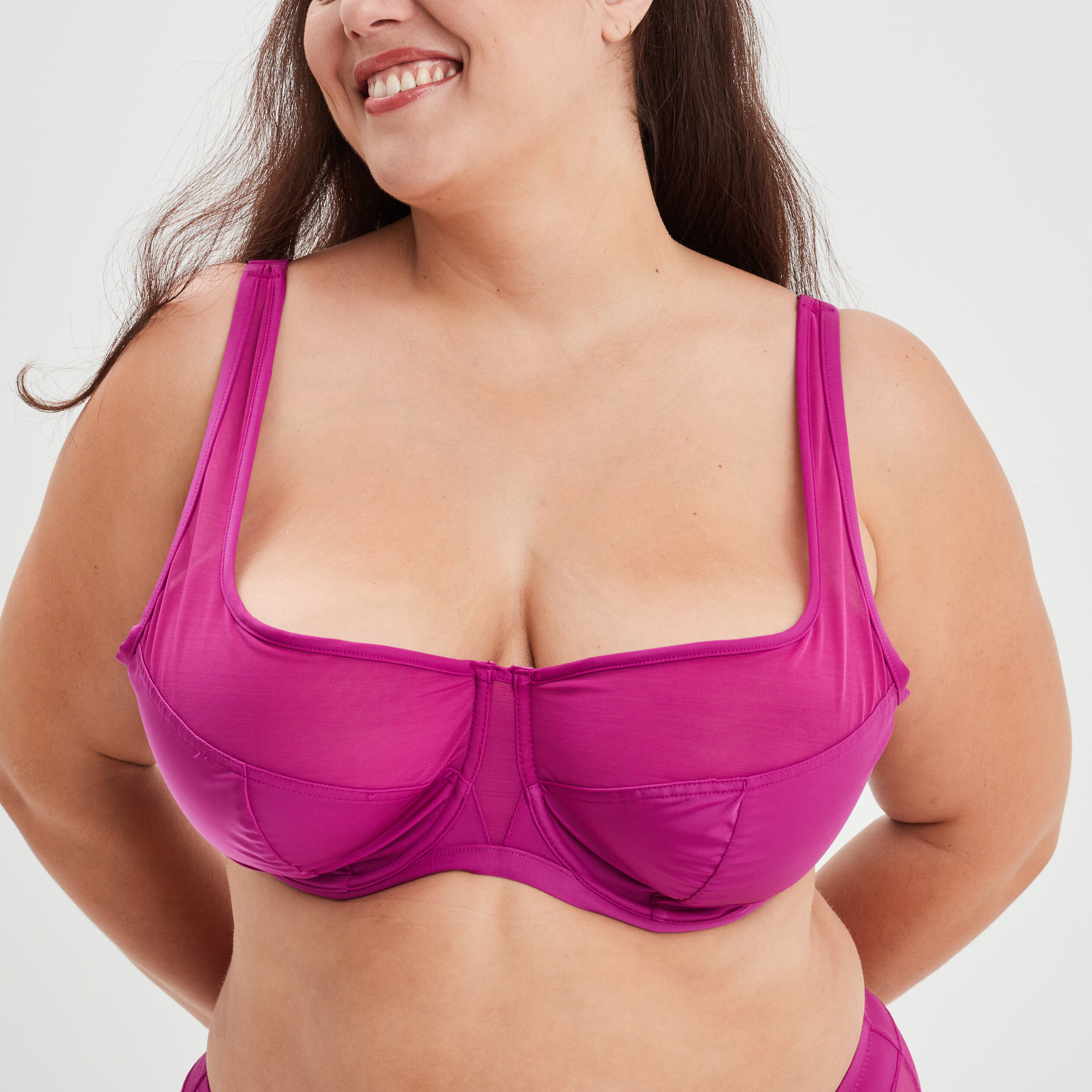 Soutien-gorge corbeille microfibre Izold violet femme grande taille | La Halle