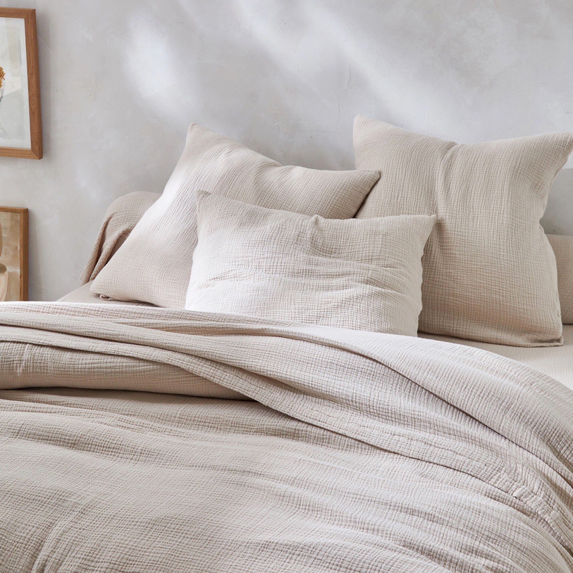 Linge de lit uni en triple gaze de coton