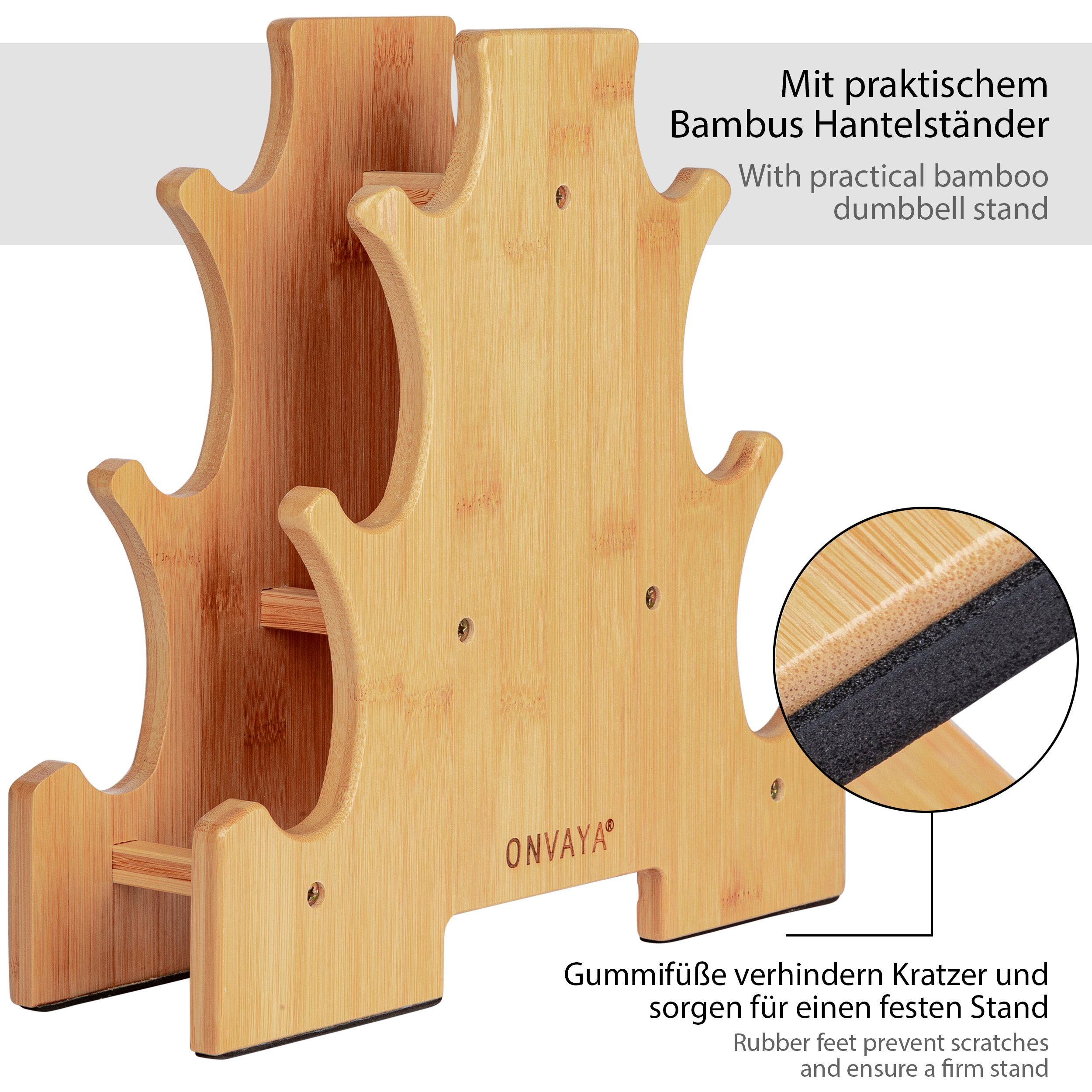 ONVAYA Hantel Kurzhanteln (1/2/3 kg), Gummierte Hexagon Hanteln, Set mit Ständer