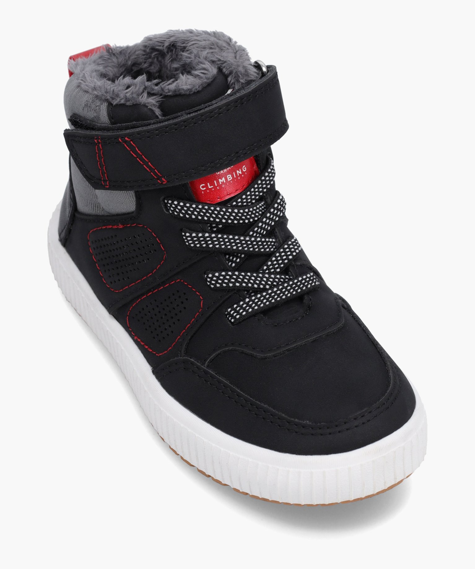 Boots fourrées Garçon bicolores style baskets mid-cut noir | GEMO