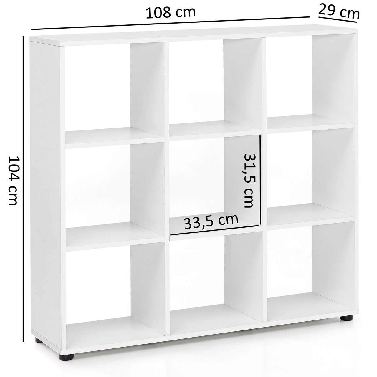 Wohnling Bücherregal ZARA 9 Fächern Weiß