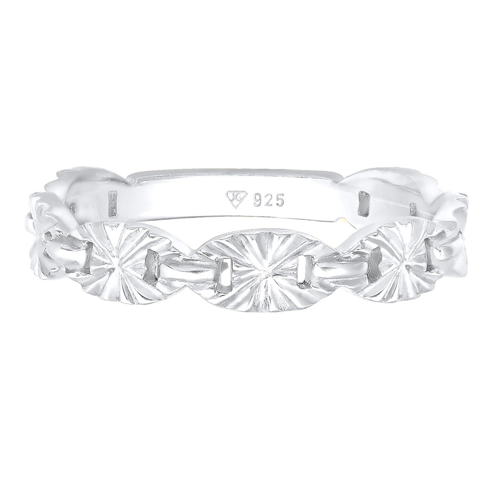 Elli Elli Bague Bague pour dames en argent sterling 925, avec plaque en forme d'étoile Bague