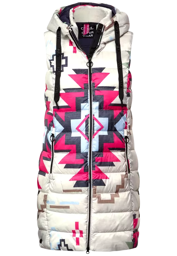CECIL Longweste mit Ikat Print