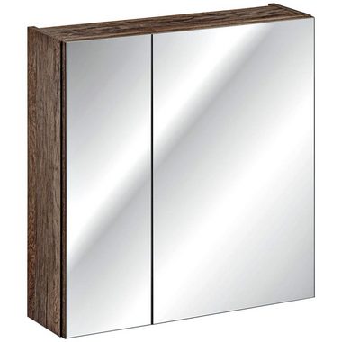 Lomadox Spiegelschrank PUEBLA-56 60cm mit LED-Beluchtung in Vintage Oak Nb. B/H/T ca. 60/75/17 cm