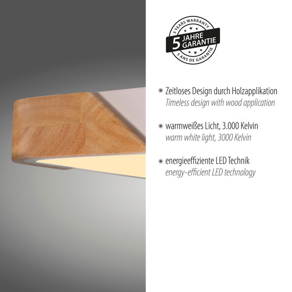 LED-Deckenleuchte BILA, 32 x 32 cm, weiß