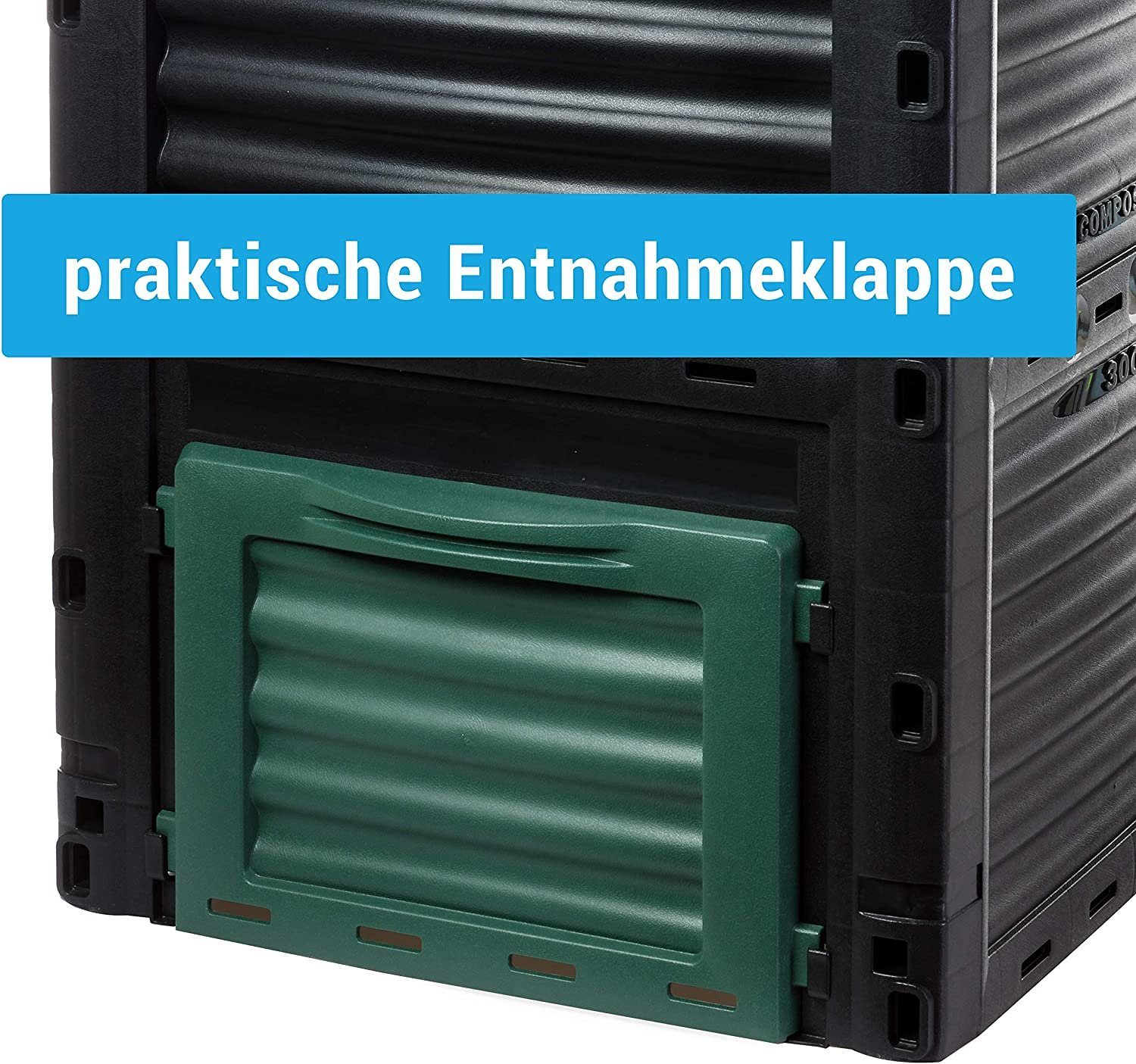 Centi Thermokomposter Gartenkomposter aus Kunststoff Schnellkomposter, Thermokomposter, 300 l, (1 St., 300L), Kompost Abfall Box Kompostierer mit Deckel verschließbar grün