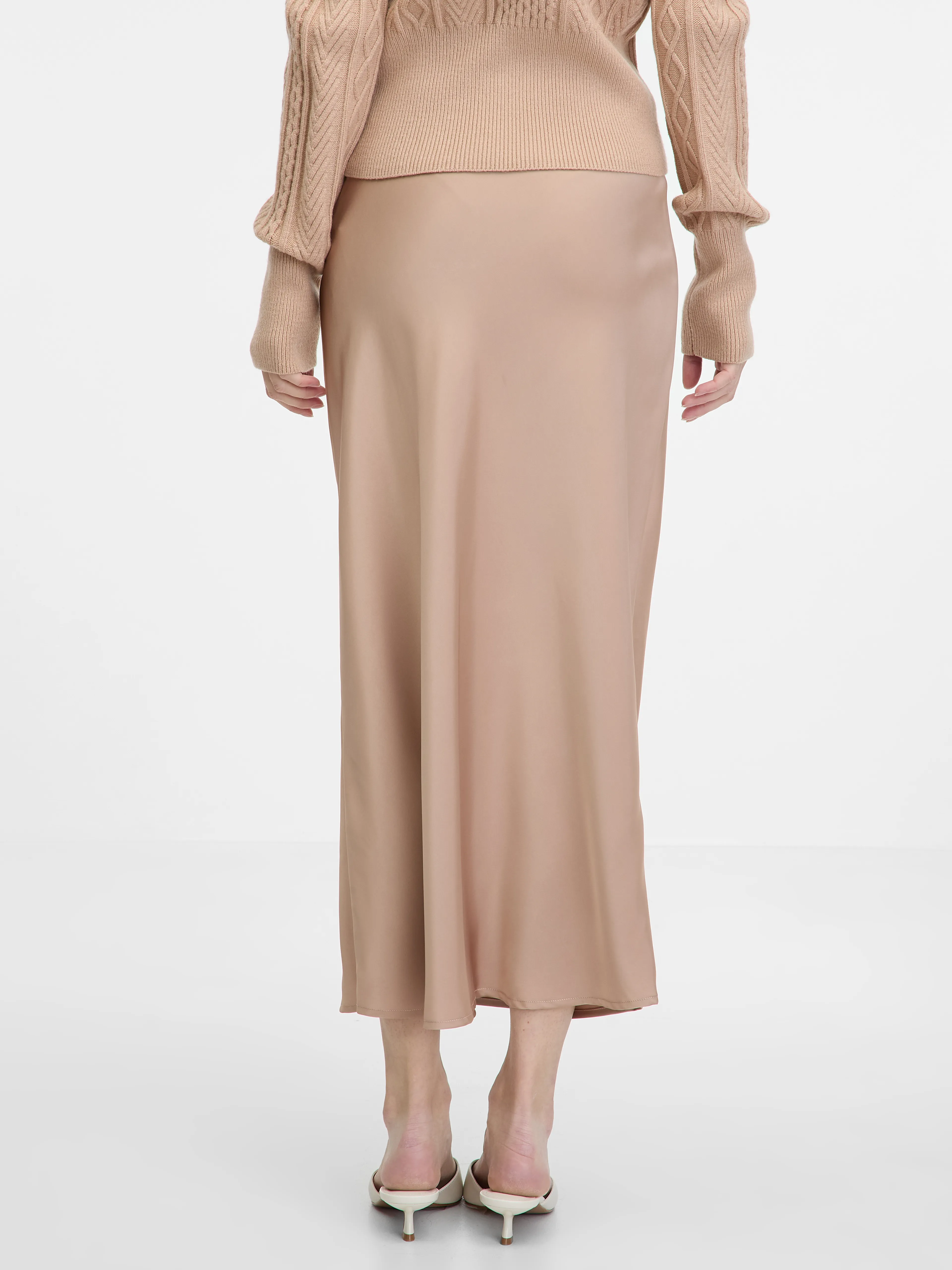 Beigefarbener Damen-Midirock ORSAY
