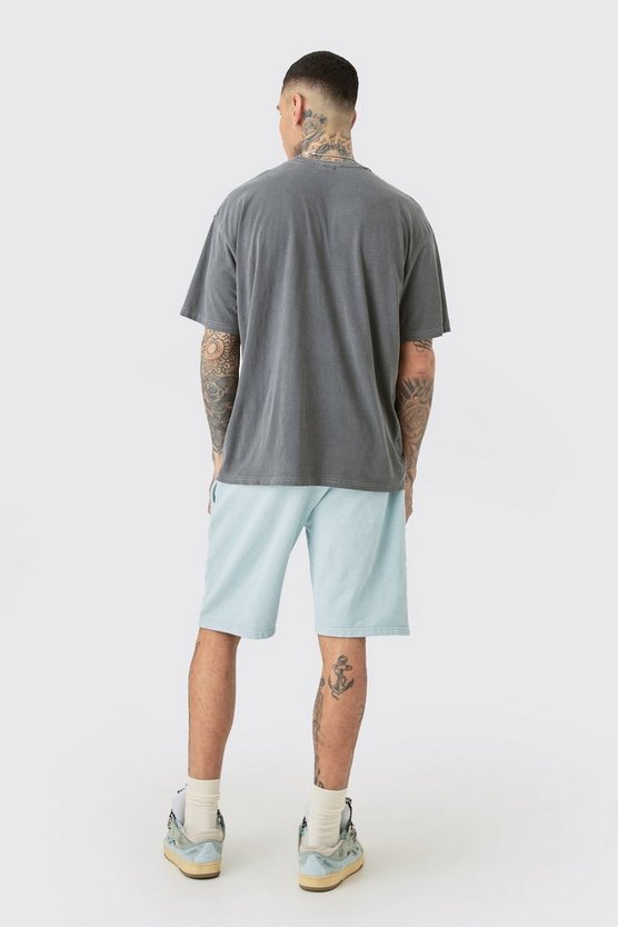 Tall Oversize T-Shirt mit Homme Angel Print und Acid-Waschung