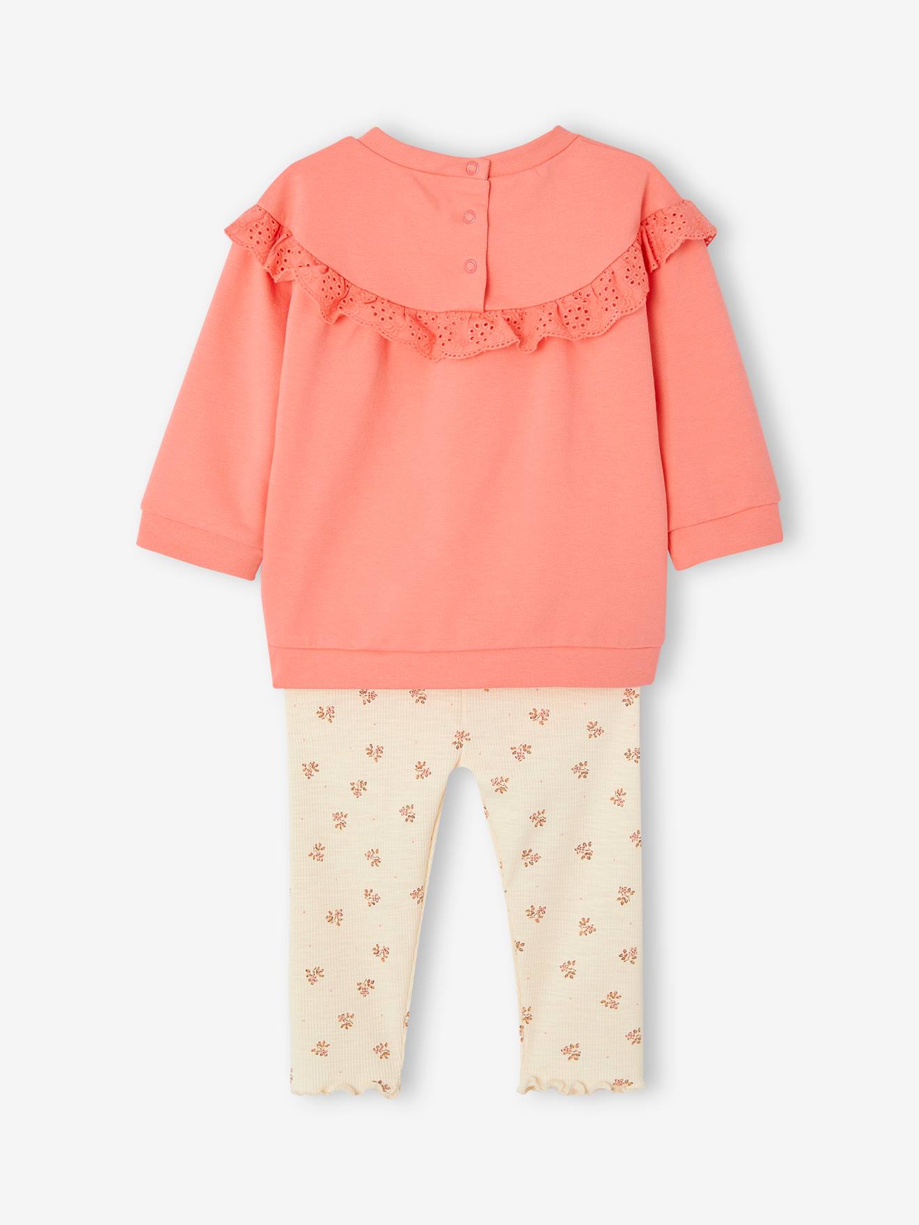 Vertbaudet Baby-Set: Sweatshirt & Leggings Oeko-Tex - fuchsia