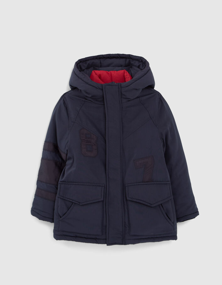 Parka 2-en-1 marine et doudoune color block garçon