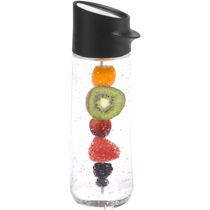 Nuro Wasserkaraffe mit Fruchtspiess, 1 l, schwarz
