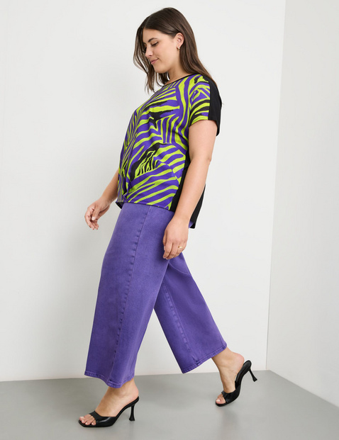 Blusenshirt mit Material-Mix