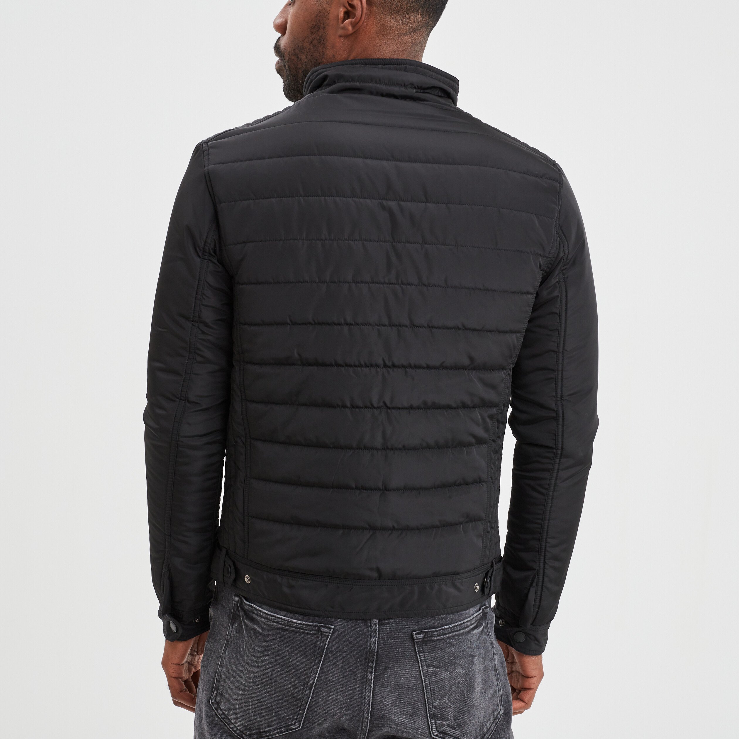 Blouson droite zippée noir homme | La Halle