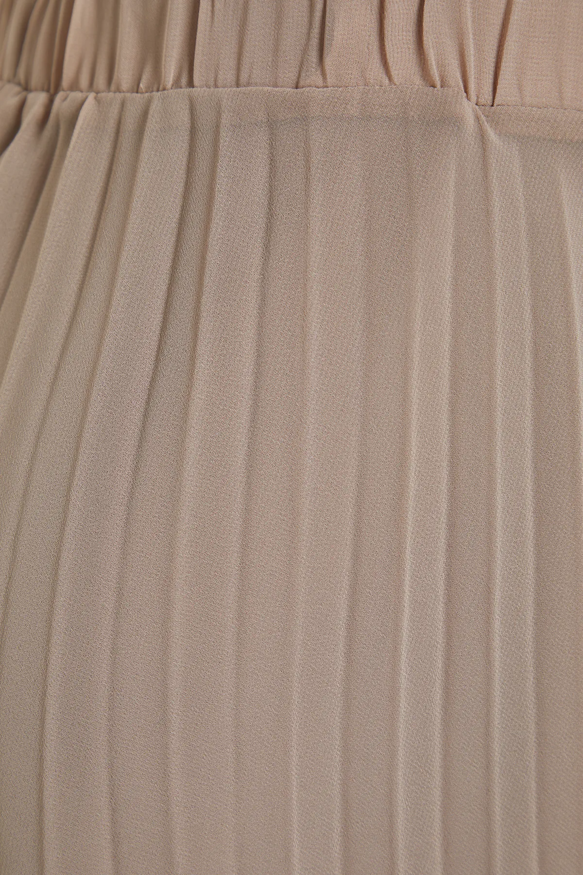 Trendyol Modest  Beiger Plisseerock aus gewebtem Chiffon mit elastischer Taille und Futter TCTSS23EE00019