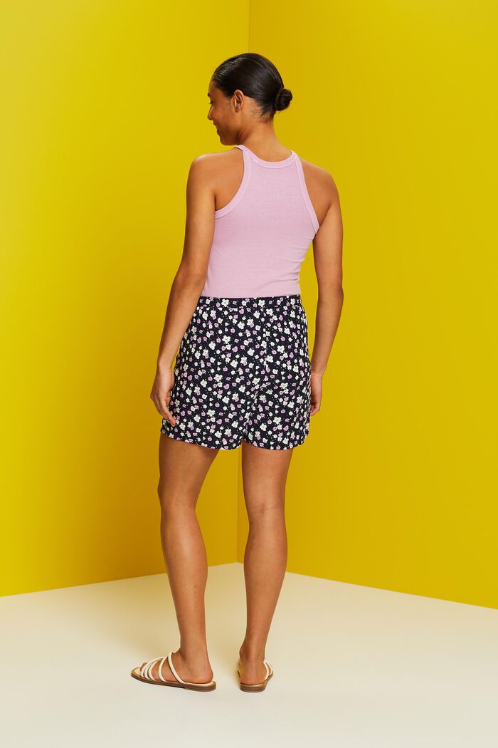 Gemusterte Pull-on-Shorts, LENZING™ ECOVERO™