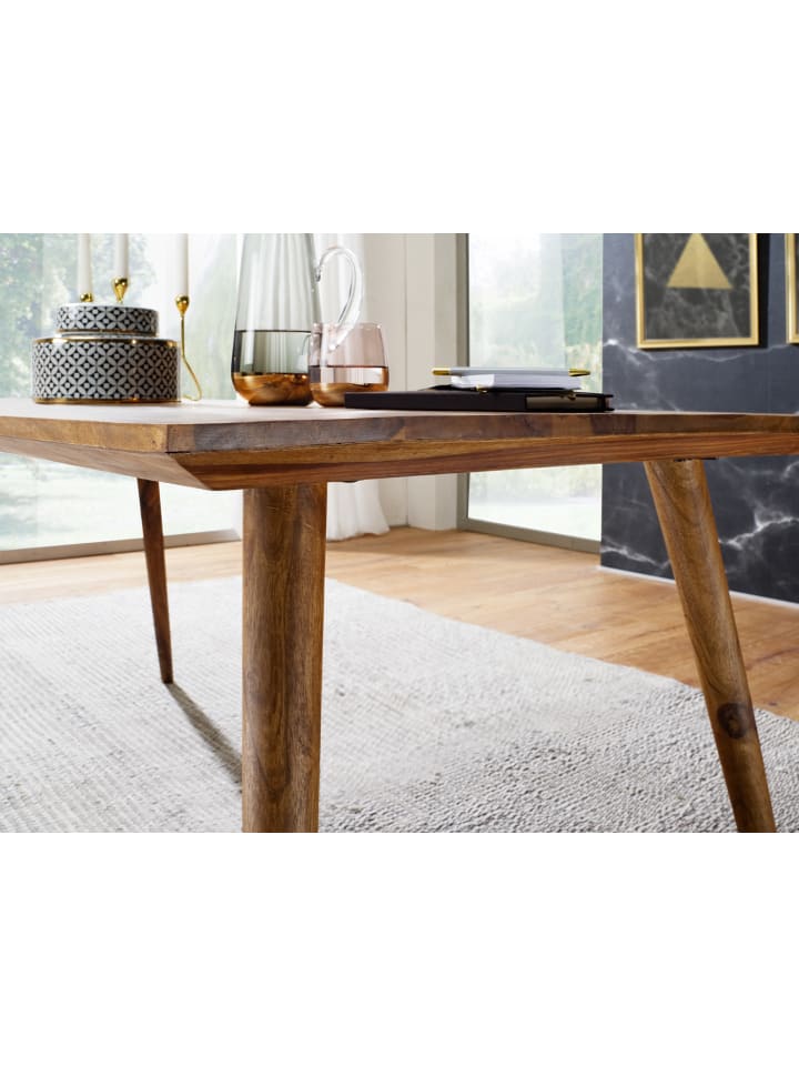 KADIMA DESIGN Massivholz Esstisch im Retro Landhausstil, handgefertigt, Sheesham-Holz günstig kaufen