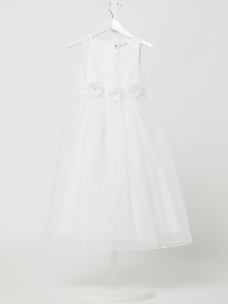 Kommunionskleid aus Organza in ecru