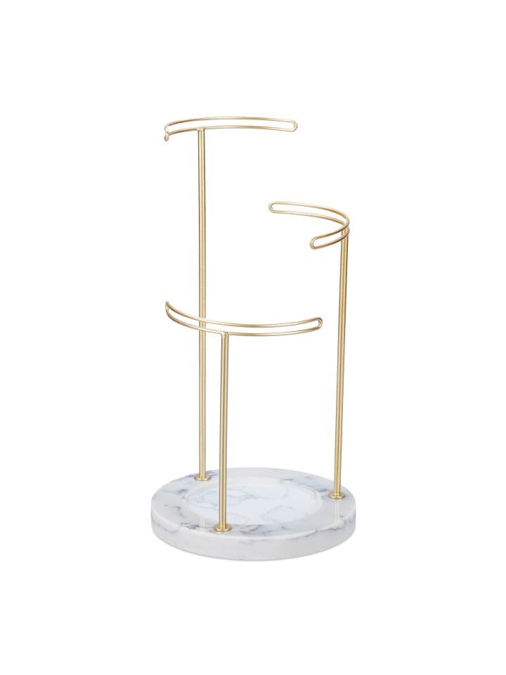 relaxdays Schmuckständer in Gold/ Grau - (H)35 x Ø 18 cm günstig kaufen onesize