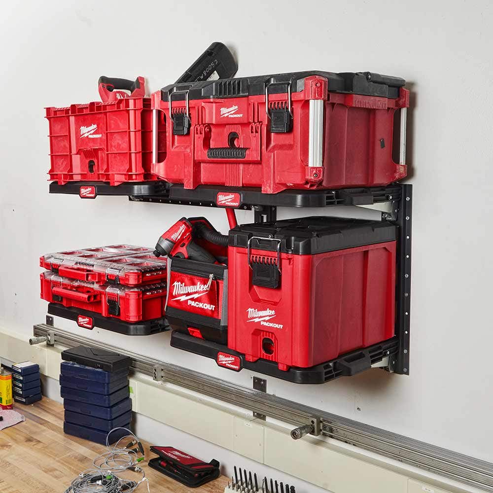 Trilhos de prateleira verticais de 2 peças MILWAUKEE E-Track PACKOUT™ 48228482