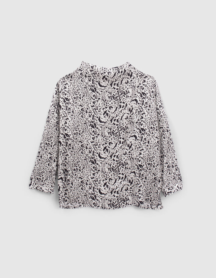 Blouse blanc cassé imprimé animalier Femme