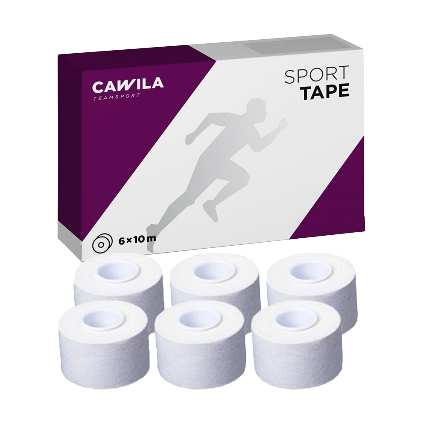 Cawila Sporttape PREMIUM 3,8m x 10m 6er Set Weiss