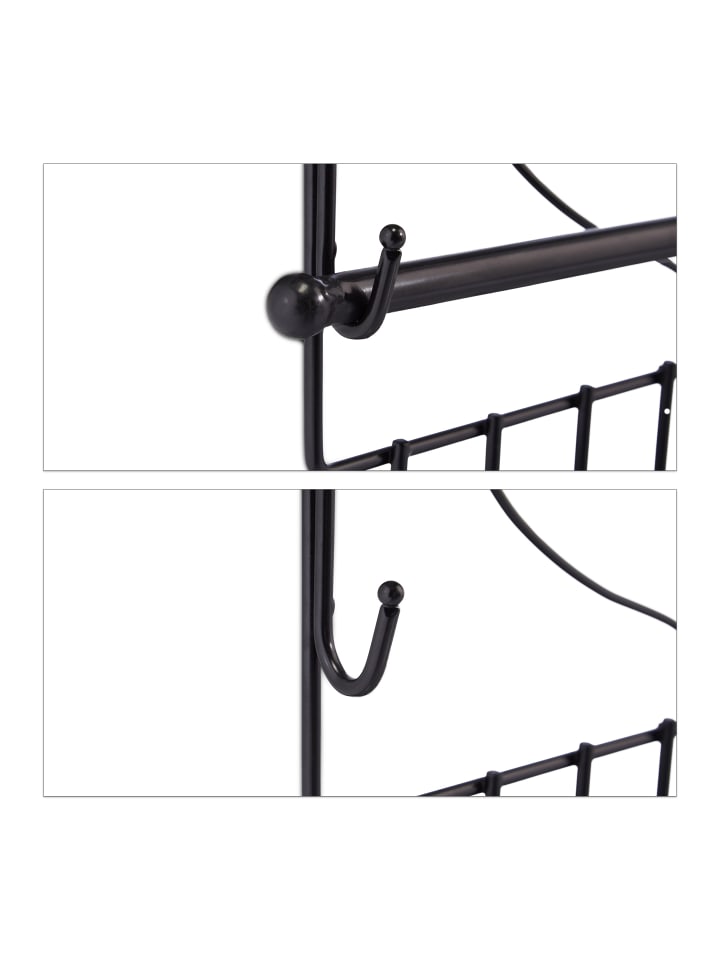 relaxdays Schmuckhalter in Schwarz - (B)36,5x (H)30 x (T)3,5 cm günstig kaufen onesize