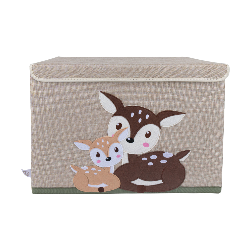 Staubox Rehe liegend, natur, 33x33
