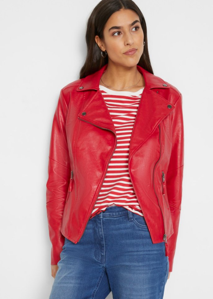 Lederimitat-Jacke