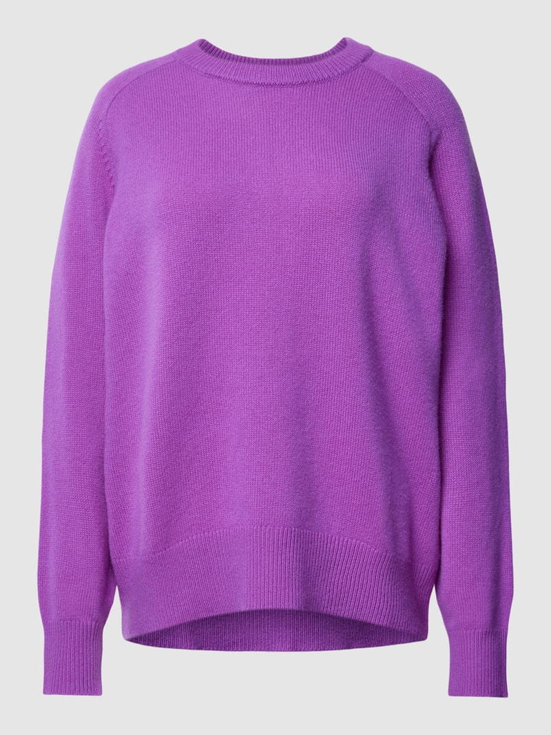 Strickpullover aus Kaschmir mit Rundhalsausschnitt in violett