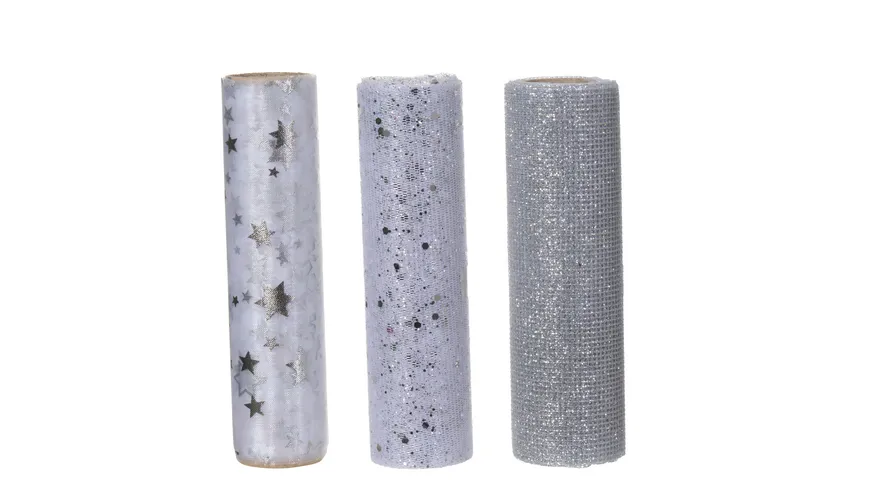 Dekostoff Polyester silber
