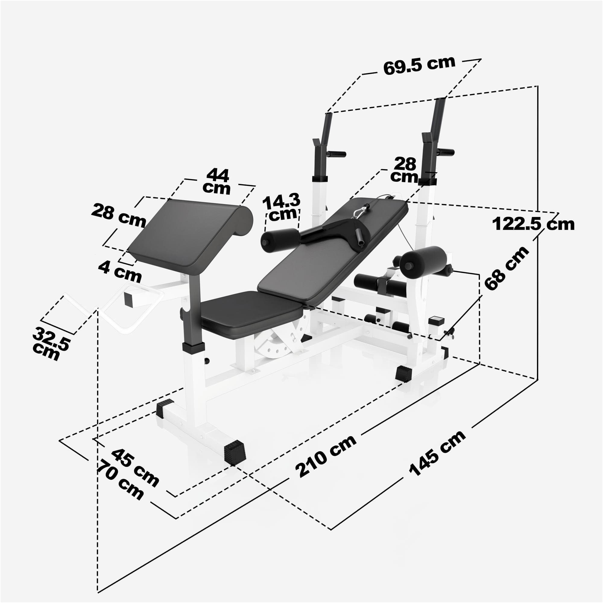 GORILLA SPORTS Hantelbank Kraftstation, 108kg Hantelset, Ablage, Guss Gripper, Hantelscheiben, (1-tlg)