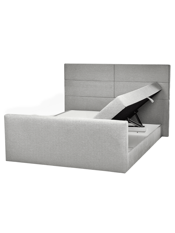 Beliani Boxspring Bett ARISTOCRAT in Grau/Silber - (W) 178 x (H) 115 x (L) 220 cm günstig kaufen onesize