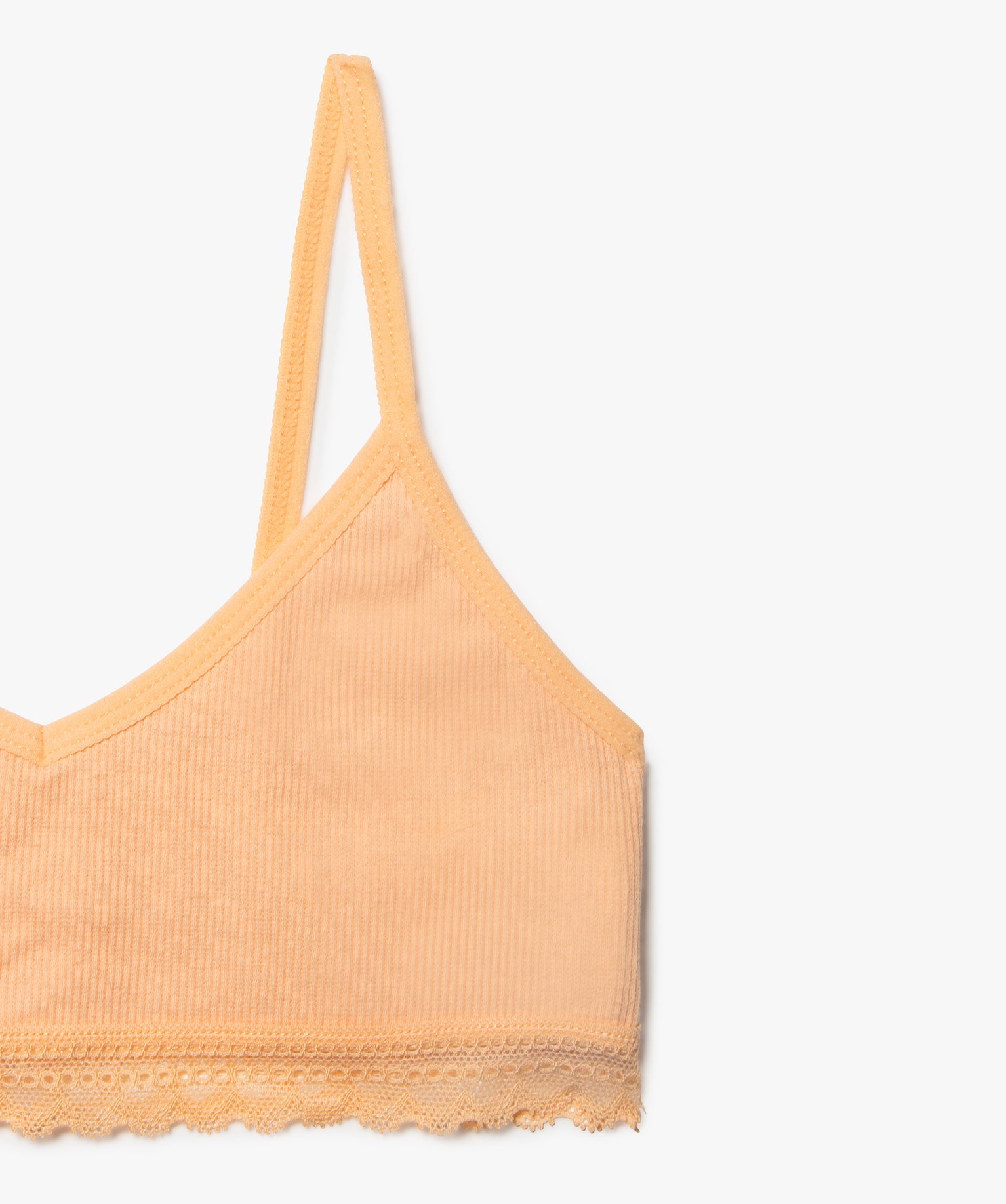 Brassière à fines bretelles en maille ctelée fille orange | GEMO