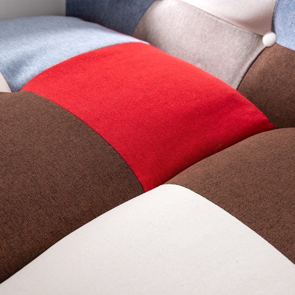 Trendstabil Skandinavischer 2-Sitzer Sessel Stoffbezug Patchwork mehrfarbig
