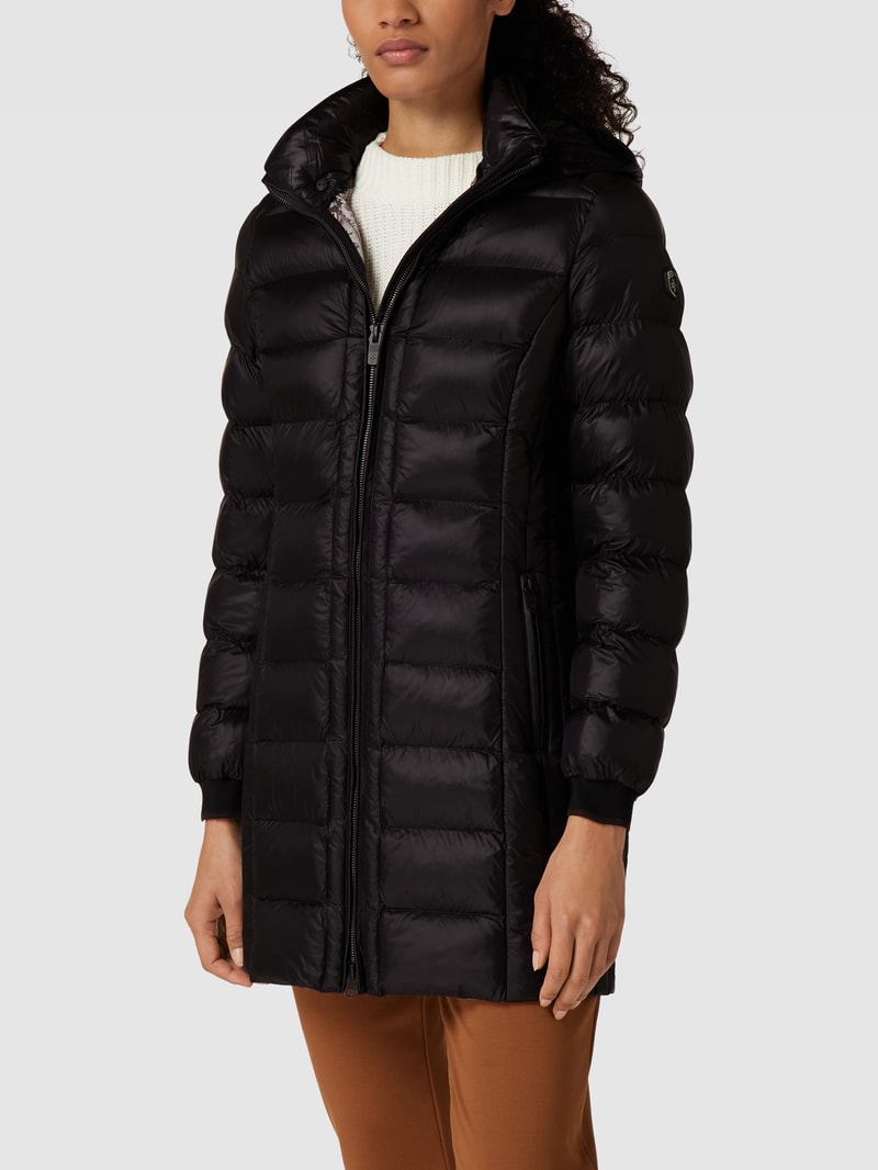 Steppjacke mit Label-Detail Modell 'HIGHCLASS' in schwarz