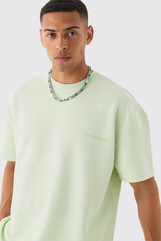Oversize T-Shirt mit High Build Pique Limited Print