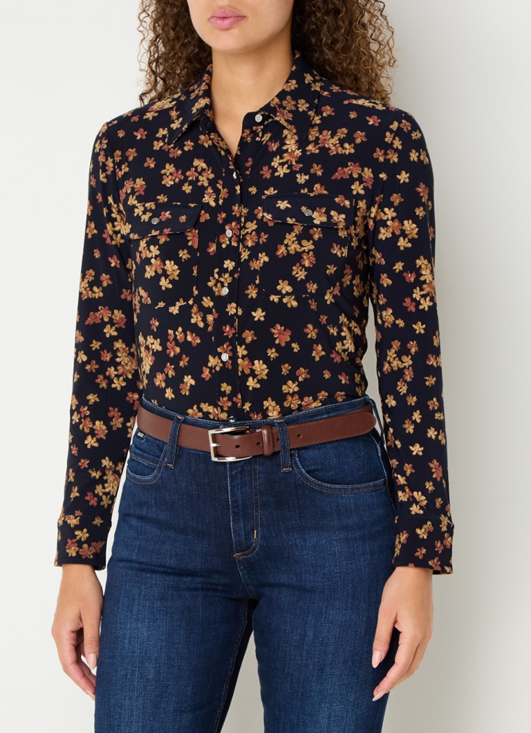 Ralph Lauren Blouse with leaf print and chest pockets