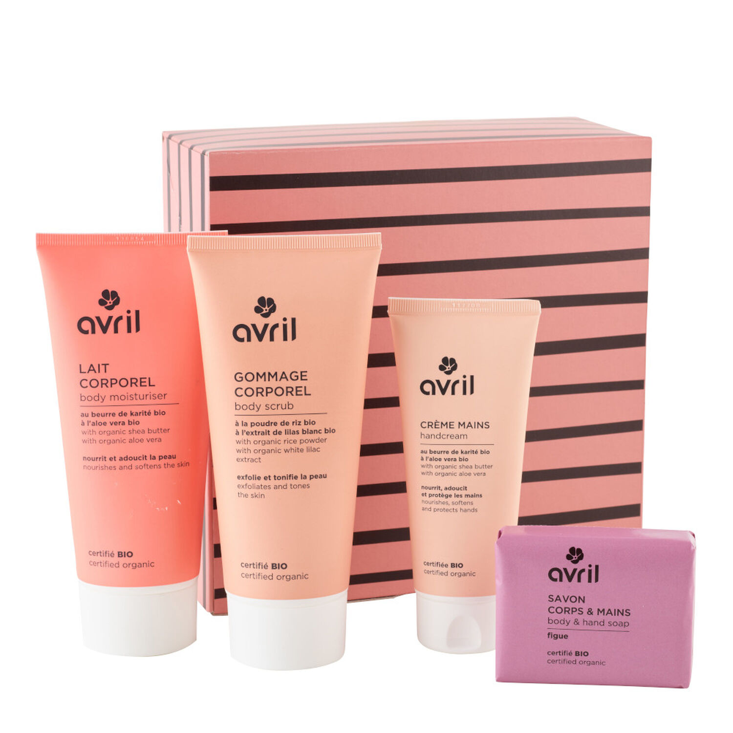 Avril Voyage des sens Coffret Gommage Corps 200 ml + 3 Produits