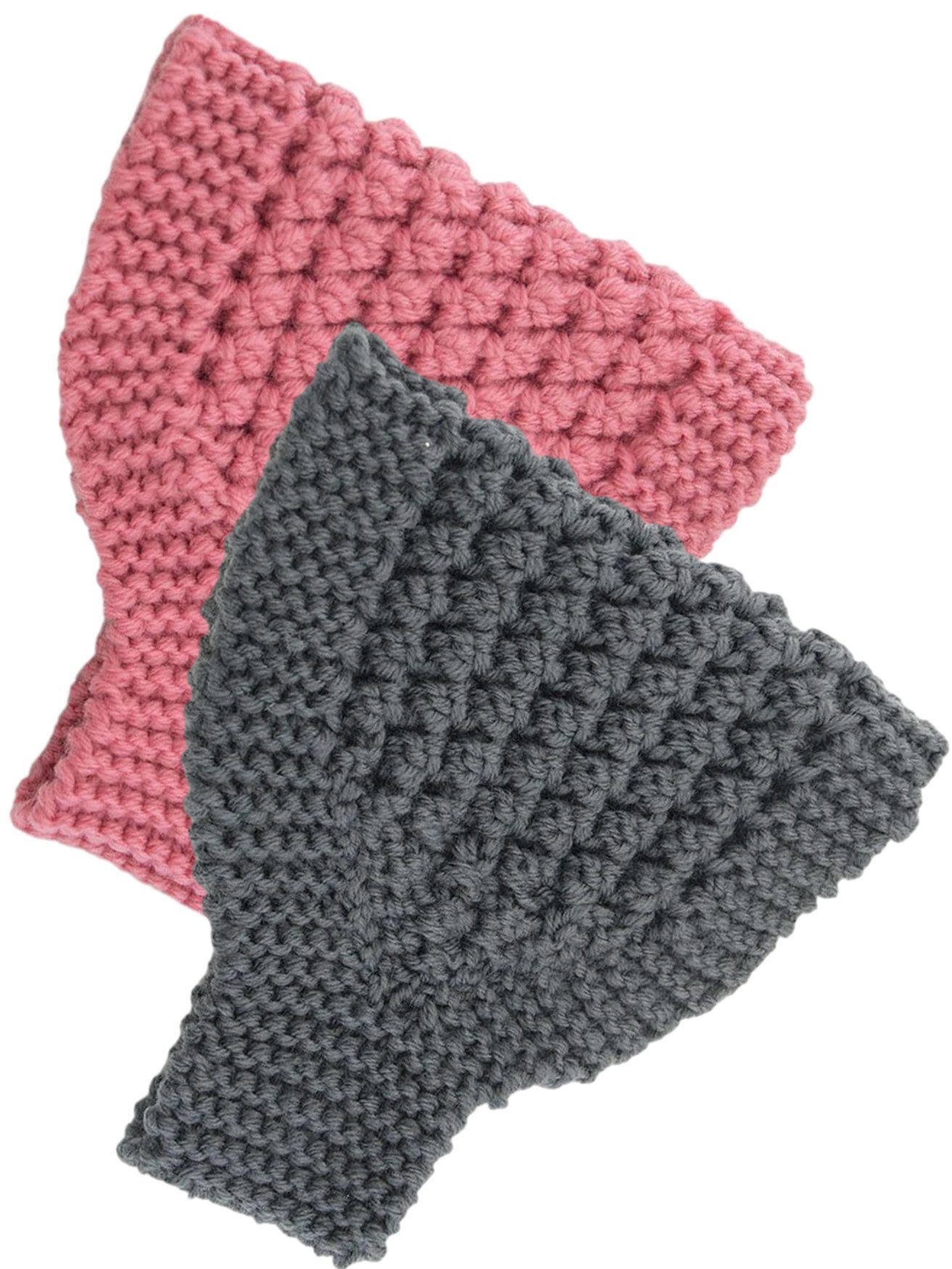 HOHEA H Haarband Haarband damen winterhaarband schminkenhaarband mädchen, 1-tlg., Burious Haarband, rosa Haare, dunkelgrau (2 Stücke), haarband mädchenhaarband kosmetikCompile hairband