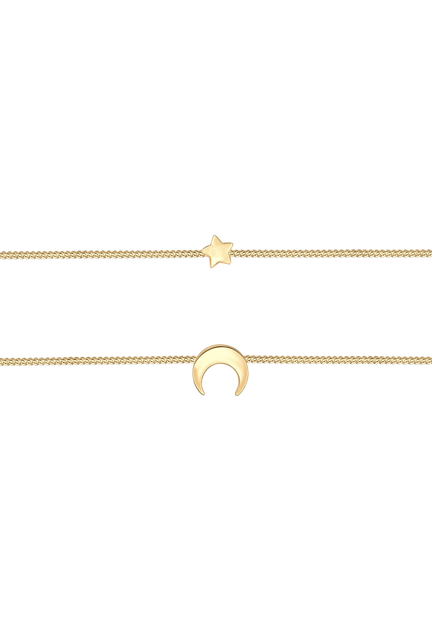 Collana girocollo da donna Elli con motivo a mezza luna e stelle in argento sterling 925.