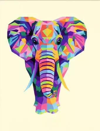 CreArt Funky Elefant - Malen nach Zahlen für Erwachsene