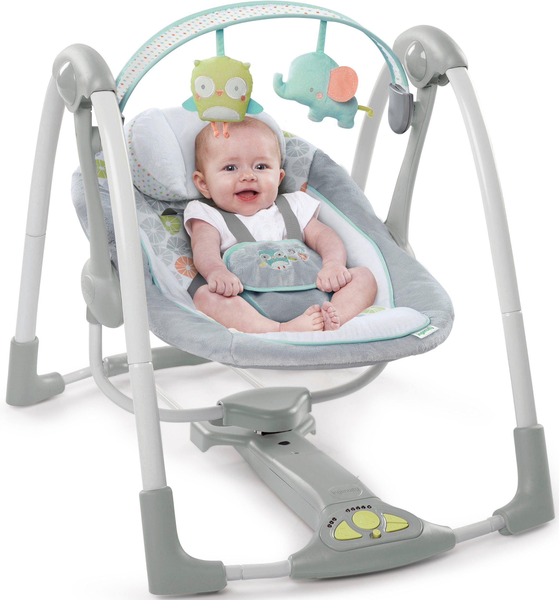 ingenuity Babyschaukel Swing'n Go, Hugs & Hoots, tragbar