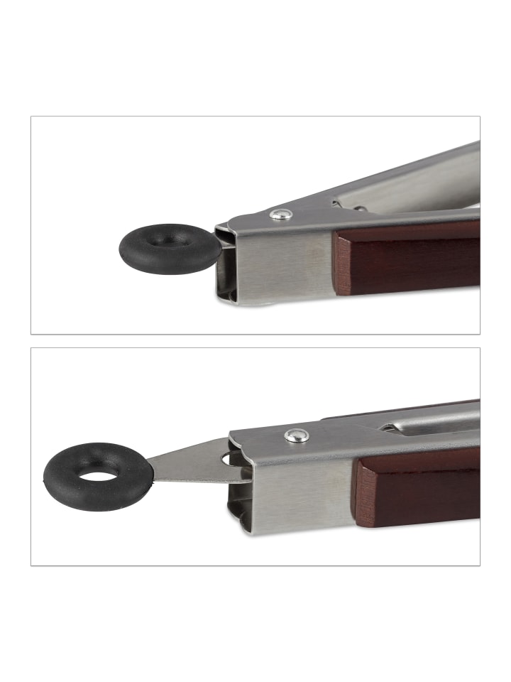 relaxdays 9x Grillzange in Silber günstig kaufen onesize