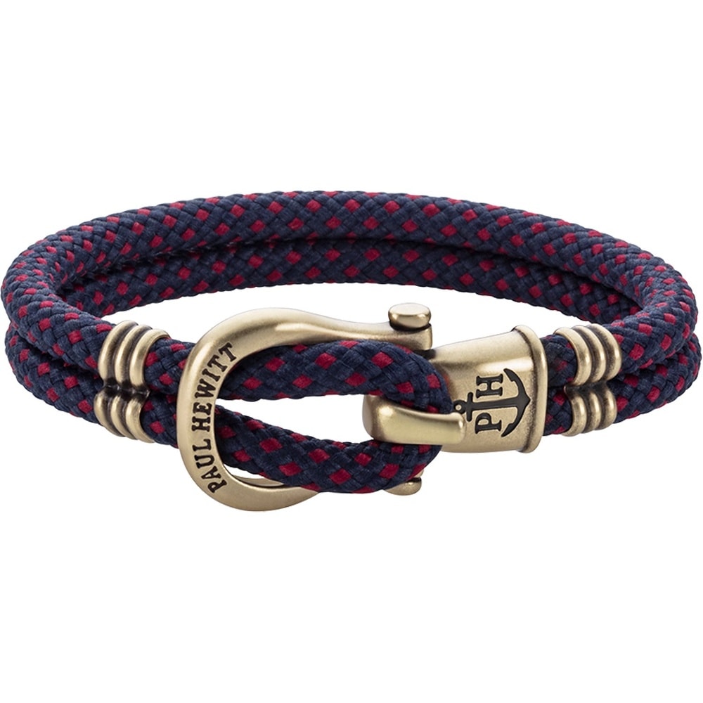 Paul Hewitt Bracelet Perlon/nylon, Laiton bicolore, bleu Bracelet