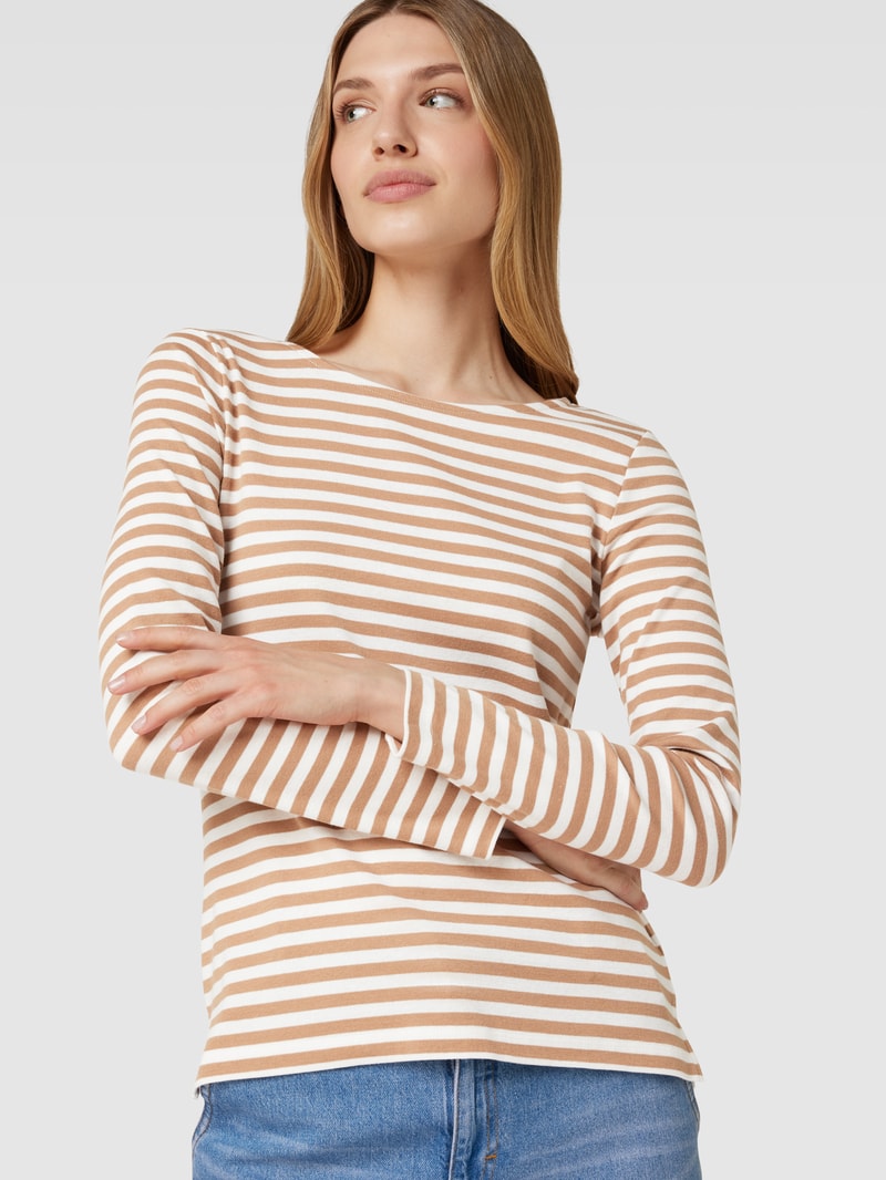 Longsleeve mit Streifenmuster in beige