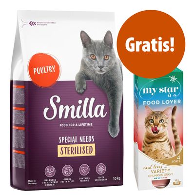 10 kg Smilla Sterilised Trockenfutter +  10 x 85 g My Star Mixpaket gratis!