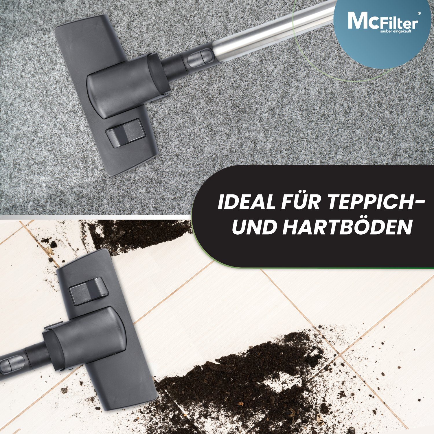 McFilter Kombidüse Düse Staubsaugerdüse, passend für alle Miele Staubsauger, 35mm, (1-tlg), Einrast- & Parkvorrichtung, Gelenk, umschaltbar, Fadenheber