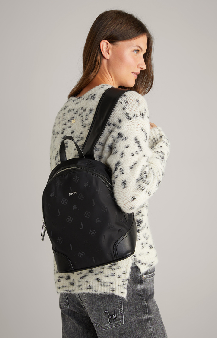 Rucksack Decoro Tessuto Enrica in Schwarz