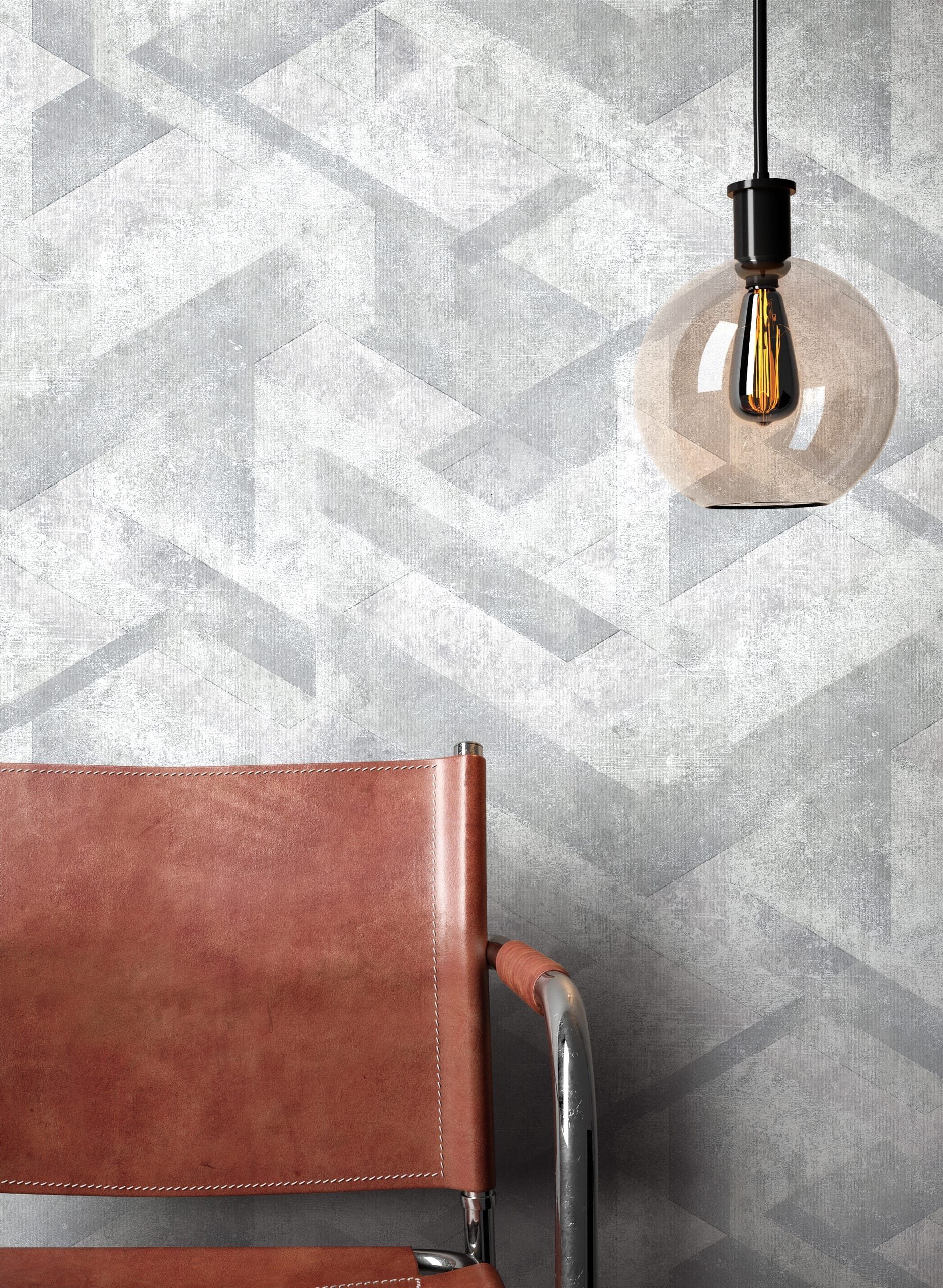 Newroom Vliestapete, Grau Tapete Modern Glänzend - Betonoptik Betonwand Silber Industrial 3D Optik Beton Putz für Schlafzimmer Wohnzimmer Küche