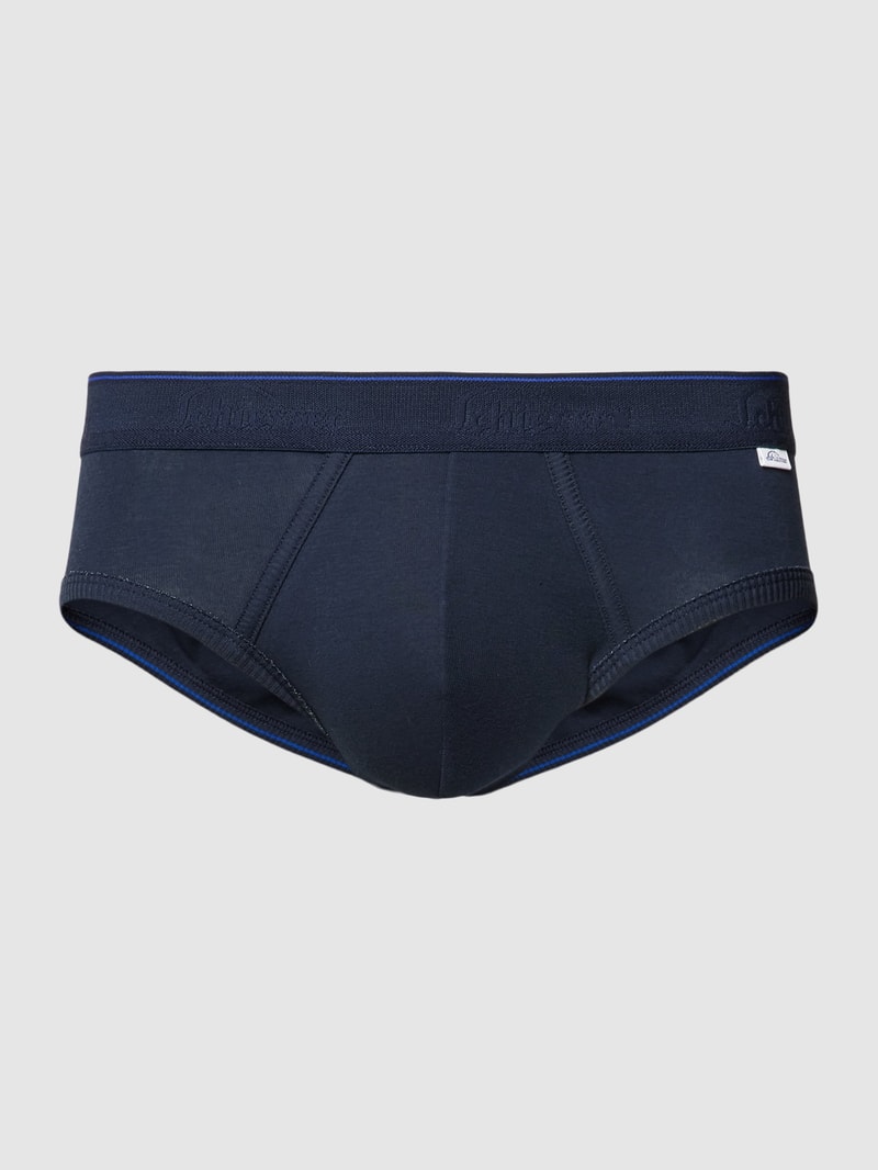 Slip mit elastischem Logo-Bund Modell 'Ludwig' in dunkelblau